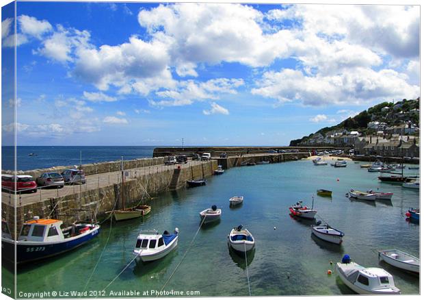 Mousehole Harbour Canvas Print by Liz Ward