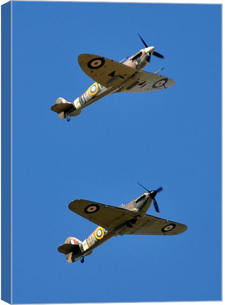 Spitfire and Hurricane Canvas Print by Nicky Vines
