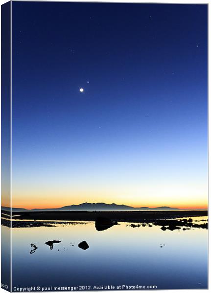 Ardrossan New Moon Canvas Print by Paul Messenger