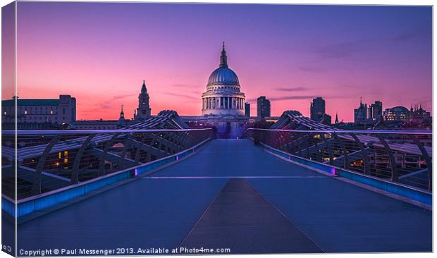 Millennium Bridge, London Canvas Print by Paul Messenger