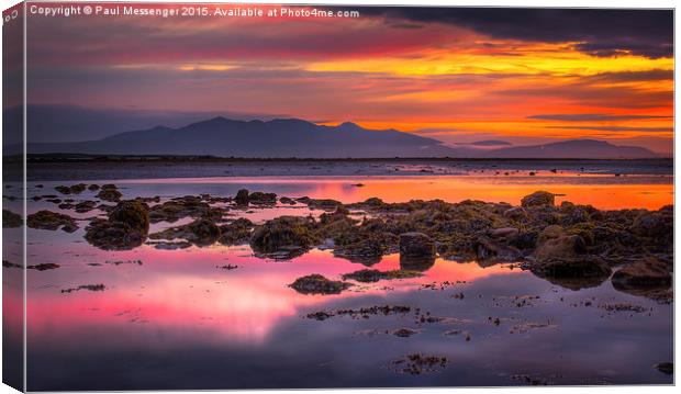  Sunset over Arran Scotland Canvas Print by Paul Messenger