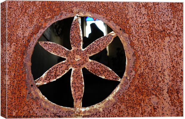 rusty flower Canvas Print by Jo Beerens