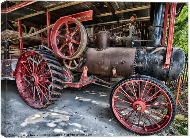 steam tractor Canvas Print by Jo Beerens