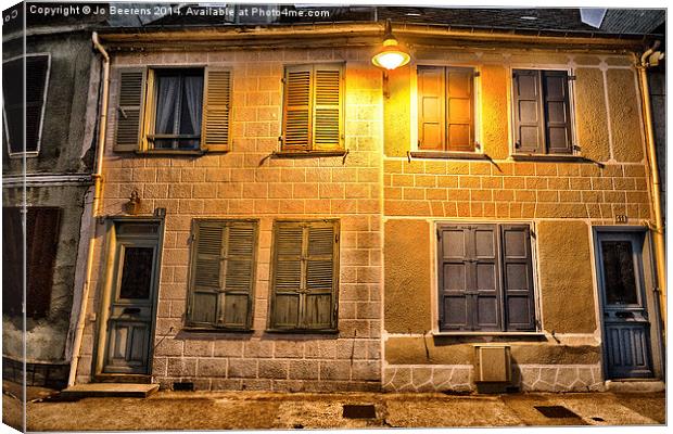 french houses at night Canvas Print by Jo Beerens