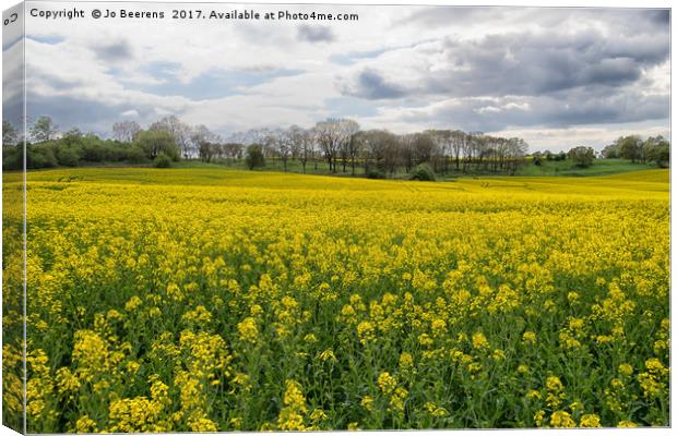 spring rapeseed field Canvas Print by Jo Beerens