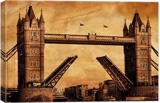 Tower Bridge Sepia Canvas Print by Dean Messenger