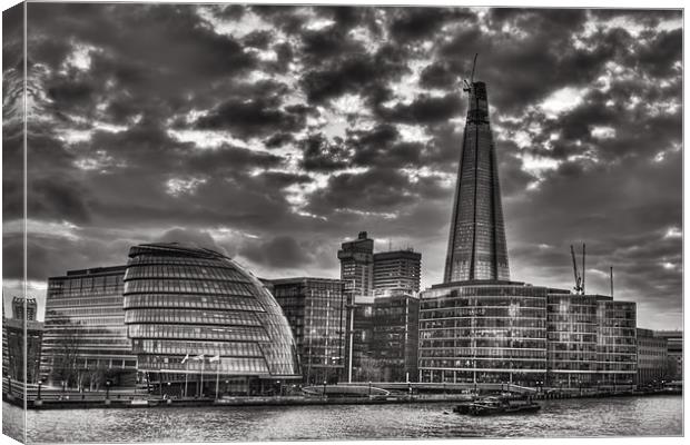 City Hall and Shard Canvas Print by Dean Messenger