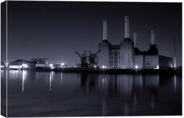 battersea Power Station black and white Canvas Print by Dean Messenger