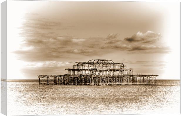 The Old Pier Brighton Canvas Print by Dean Messenger