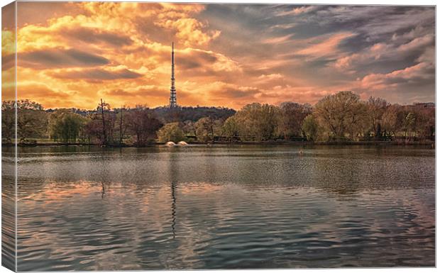 Crystal Palace at Sunset Canvas Print by Dean Messenger