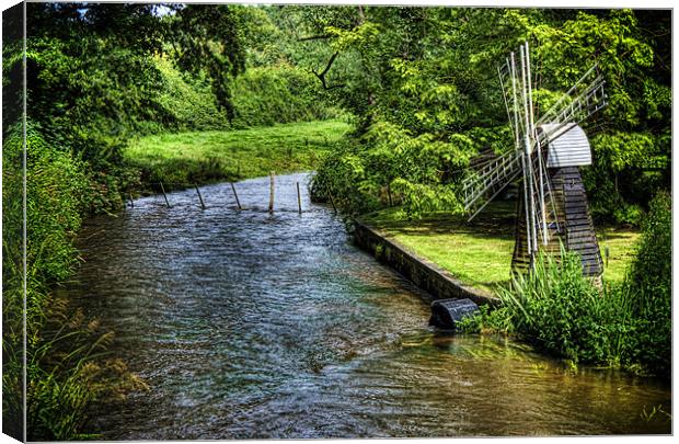 Little Windmill on the river Canvas Print by Dean Messenger