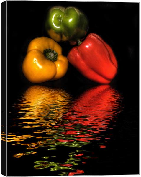 Peppers, Peppers, Peppers Canvas Print by Dean Messenger