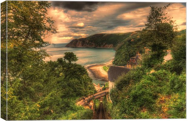 Lynmouth Clifftop Railway Canvas Print by Dean Messenger