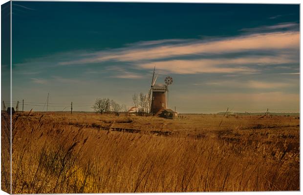 Horsey windpump Canvas Print by Dean Messenger