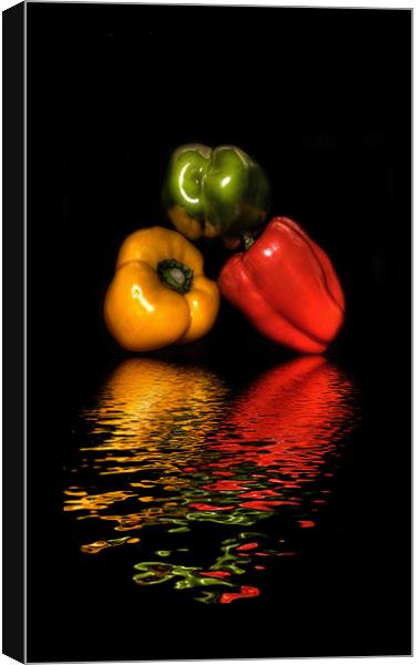 Coloured Peppers iPhone Case Canvas Print by Dean Messenger