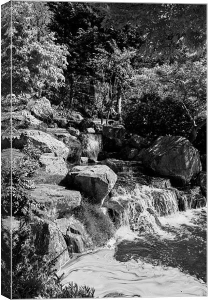 Kyoto Garden Waterfall Canvas Print by Dean Messenger