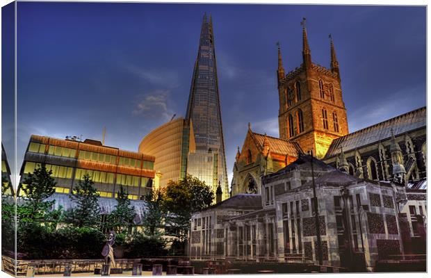 Shard and Southwark Cathedral Canvas Print by Dean Messenger