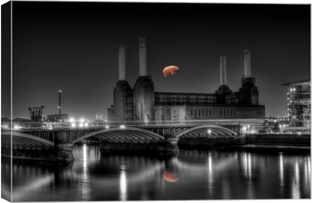 Battersea Power station and pig Canvas Print by Dean Messenger