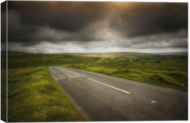 Dartmoors Winding road Canvas Print by Dean Messenger