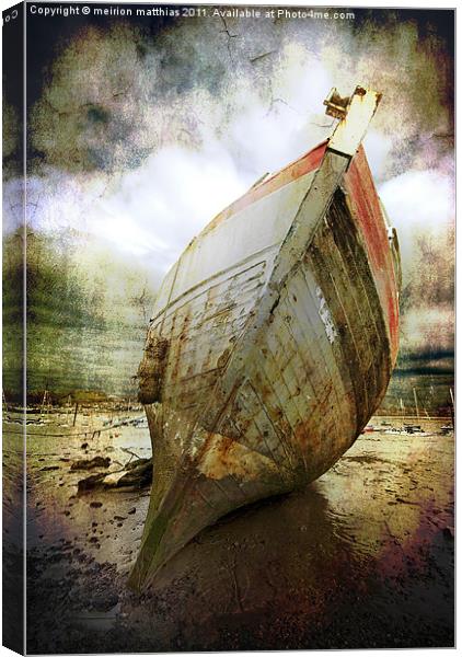 beached fishing boat Canvas Print by meirion matthias