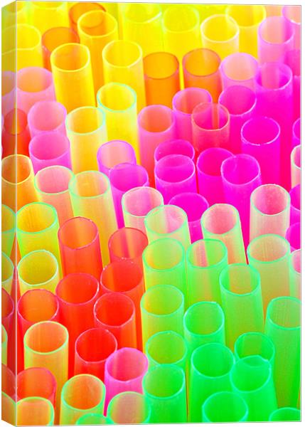abstract drinking straws #2 Canvas Print by meirion matthias