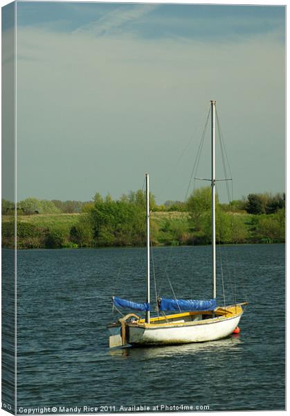 Small Dinghy on Lake Canvas Print by Mandy Rice