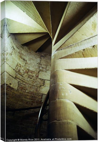 Spiral concrete stairs Canvas Print by Mandy Rice