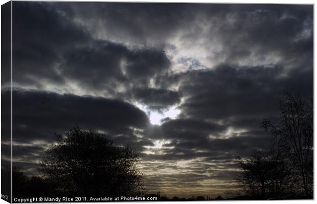 Dark cloudy sky Canvas Print by Mandy Rice