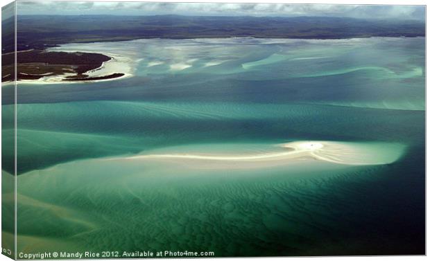 Aerial view over Barrier Reef Canvas Print by Mandy Rice
