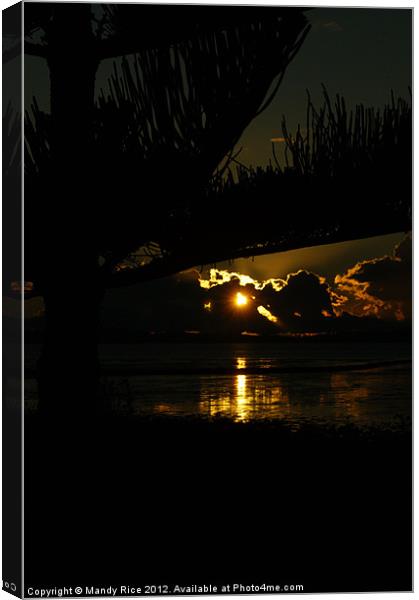 Sunset in Thames NZ Canvas Print by Mandy Rice