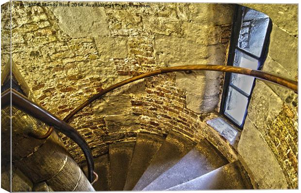  Stone staircase Canvas Print by Mandy Rice