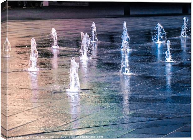 Water fountains Canvas Print by Mandy Rice