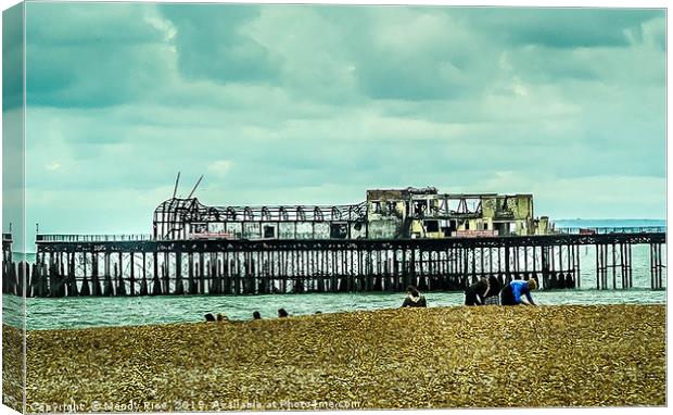 Hastings Pier post fire Canvas Print by Mandy Rice