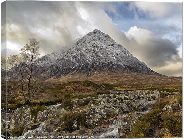 Snow Capped Buachaille Etive Mor Canvas Print by Fiona Messenger