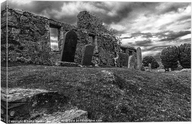 Ruins of the Cill Chriosd Church and Cemetery Canvas Print by Fiona Messenger