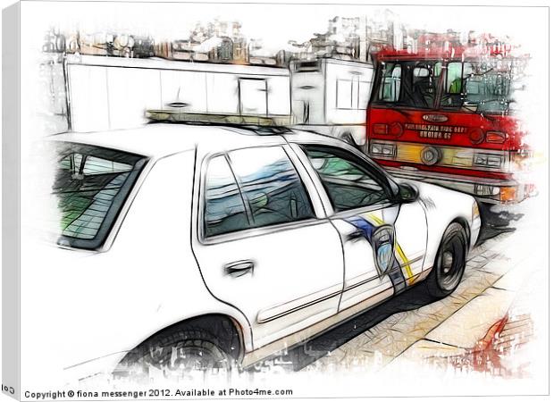 Philadelphia Police Car Canvas Print by Fiona Messenger