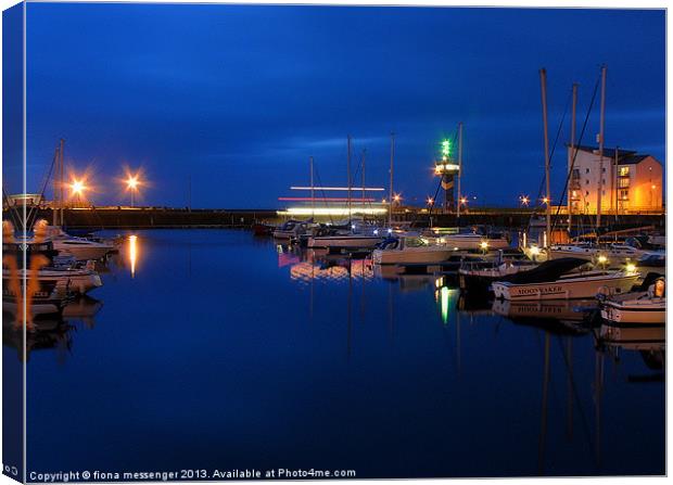 Marina by Night Canvas Print by Fiona Messenger
