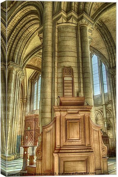 Peterborough Cathedral Pulpit Canvas Print by Fiona Messenger