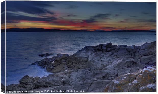Sunset From portencross Canvas Print by Fiona Messenger