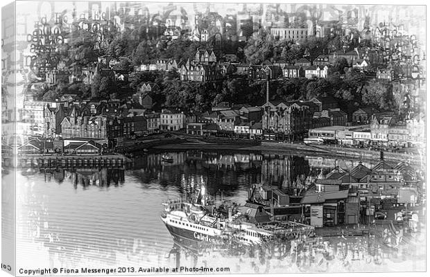 Oban in Black and White Canvas Print by Fiona Messenger