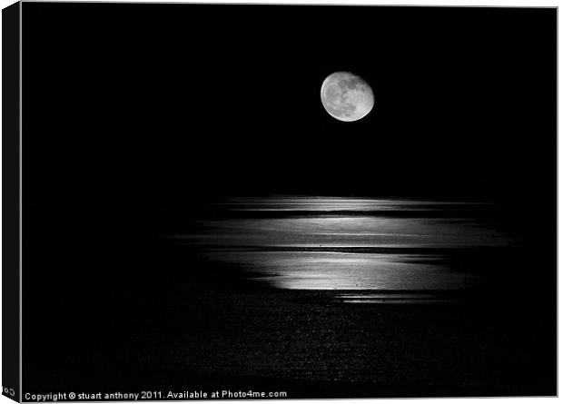 Moonrise over water Canvas Print by stuart anthony