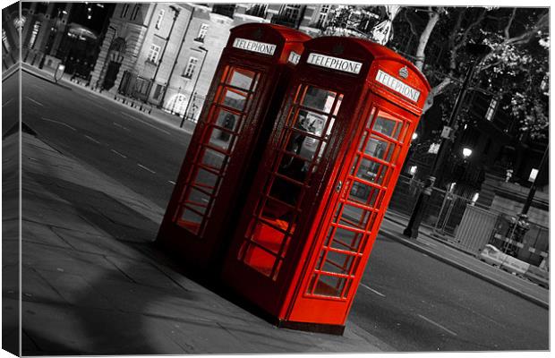 Red Telephones Canvas Print by karen shivas