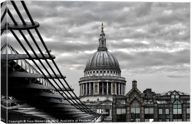 St Paul's Cathedral Monochrome Canvas Print by Sara Messenger