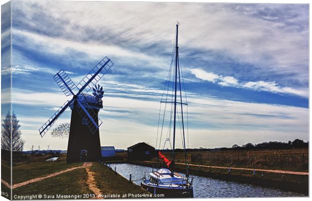 Horsey windpump Canvas Print by Sara Messenger