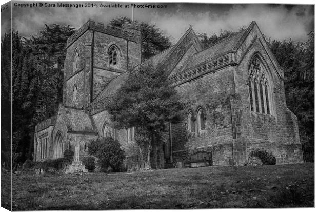 St. Mary's Church, Brownsea Island in black and w Canvas Print by Sara Messenger