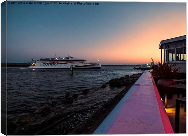  Condor Ferry at Sunset  Canvas Print by Sara Messenger