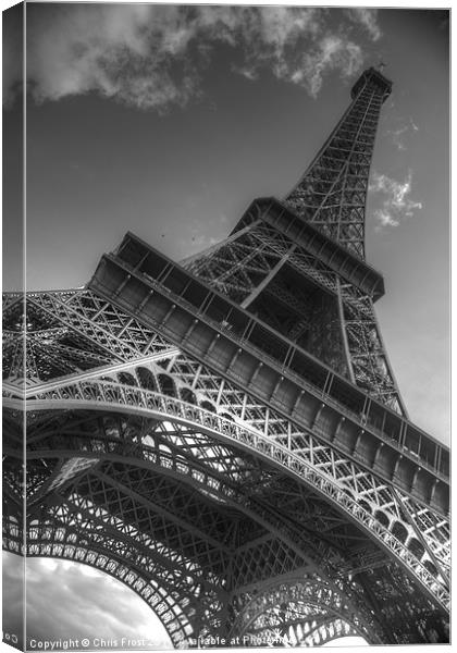 Eiffel Tower in the Sun Canvas Print by Chris Frost