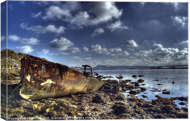 Chesil Beach Wreck Canvas Print by Chris Frost