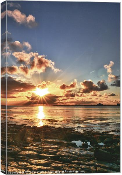 Newton's Cove Sunrise Canvas Print by Chris Frost