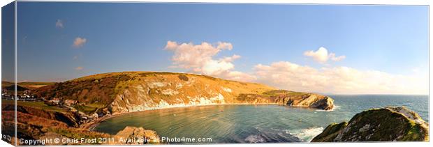 Lulworth Cove Panorama Canvas Print by Chris Frost